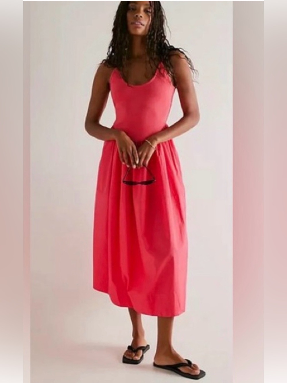 115. FREE PEOPLE Dylan Midi Dress in Pink Sz S NWT $128